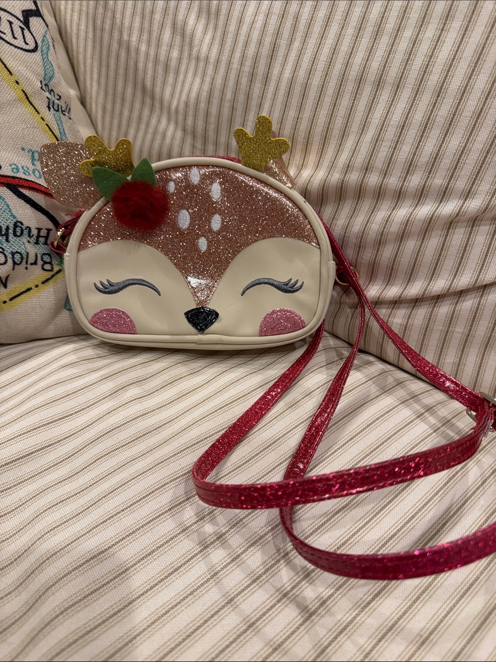 Stephen Joseph kids reindeer glitter crossbody bag purse